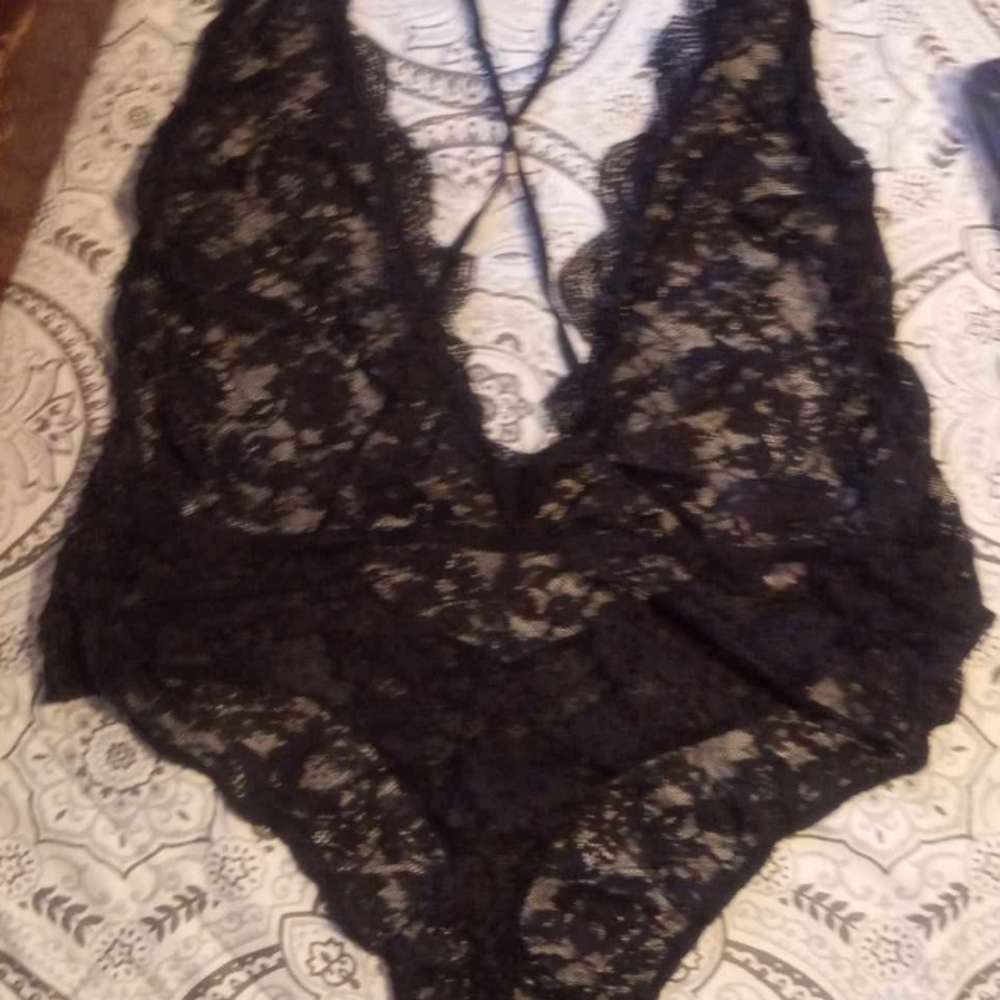 Victoria's Secret Black Lace Chemise